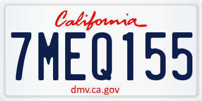 CA license plate 7MEQ155