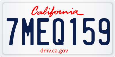 CA license plate 7MEQ159