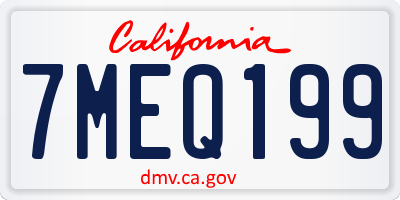 CA license plate 7MEQ199