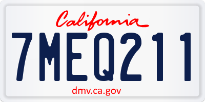 CA license plate 7MEQ211