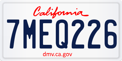 CA license plate 7MEQ226