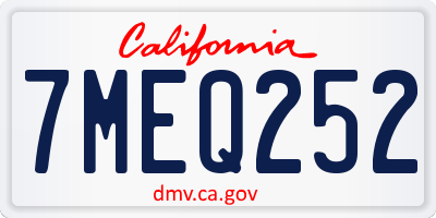 CA license plate 7MEQ252