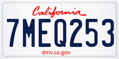 CA license plate 7MEQ253