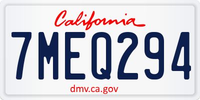 CA license plate 7MEQ294