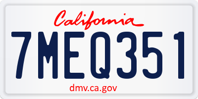 CA license plate 7MEQ351