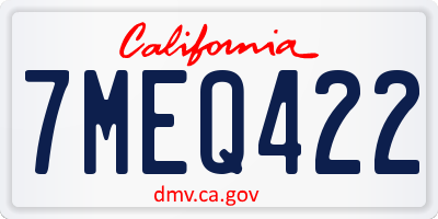 CA license plate 7MEQ422