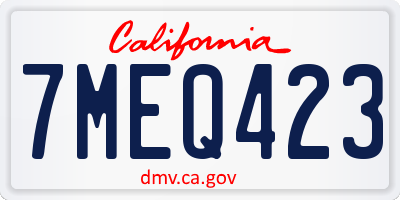 CA license plate 7MEQ423