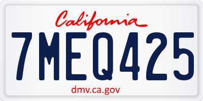 CA license plate 7MEQ425