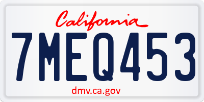 CA license plate 7MEQ453