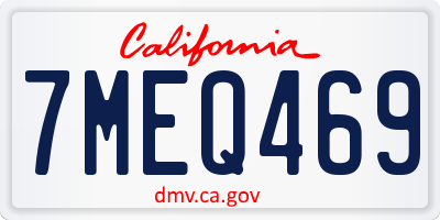 CA license plate 7MEQ469