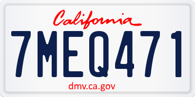 CA license plate 7MEQ471