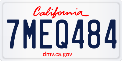 CA license plate 7MEQ484