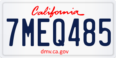 CA license plate 7MEQ485