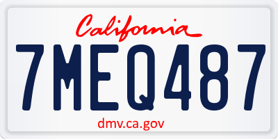 CA license plate 7MEQ487