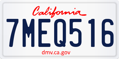 CA license plate 7MEQ516