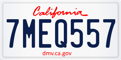 CA license plate 7MEQ557