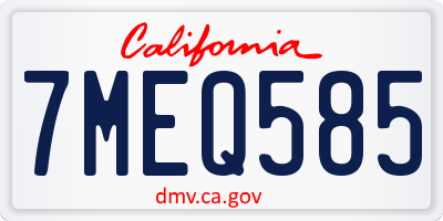 CA license plate 7MEQ585