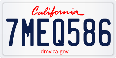 CA license plate 7MEQ586