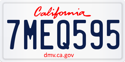 CA license plate 7MEQ595