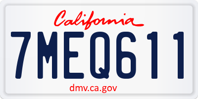 CA license plate 7MEQ611