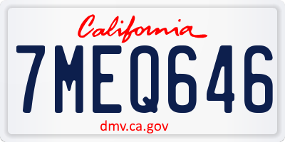 CA license plate 7MEQ646