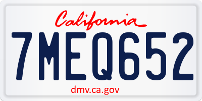 CA license plate 7MEQ652