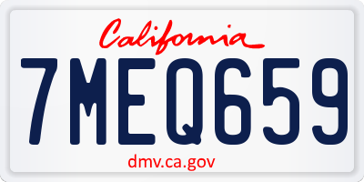 CA license plate 7MEQ659