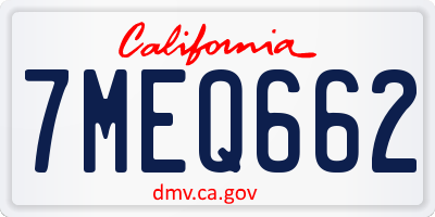 CA license plate 7MEQ662