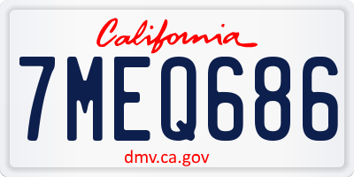 CA license plate 7MEQ686