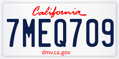 CA license plate 7MEQ709