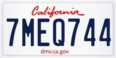 CA license plate 7MEQ744