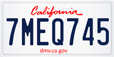 CA license plate 7MEQ745