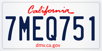 CA license plate 7MEQ751