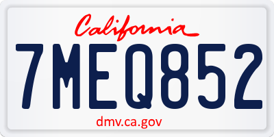CA license plate 7MEQ852