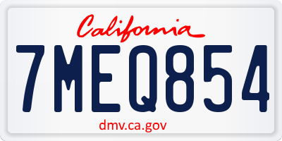 CA license plate 7MEQ854