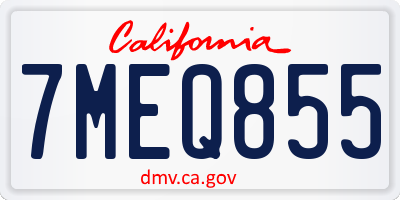CA license plate 7MEQ855