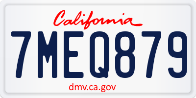 CA license plate 7MEQ879