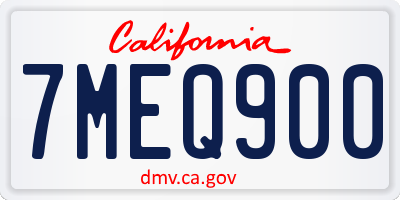 CA license plate 7MEQ900