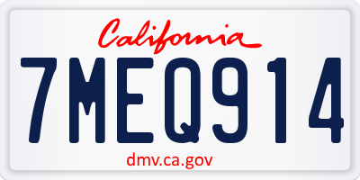 CA license plate 7MEQ914