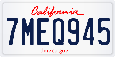 CA license plate 7MEQ945