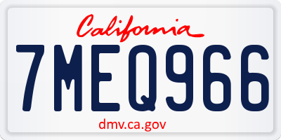 CA license plate 7MEQ966