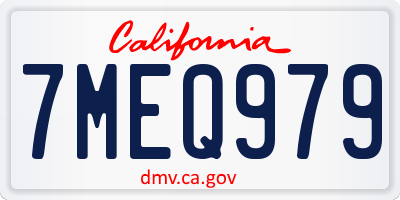 CA license plate 7MEQ979