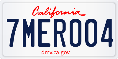 CA license plate 7MER004