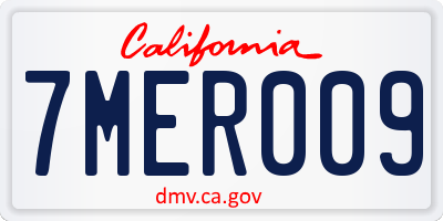 CA license plate 7MER009