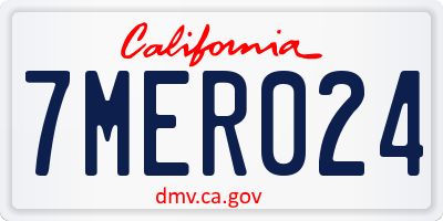 CA license plate 7MER024