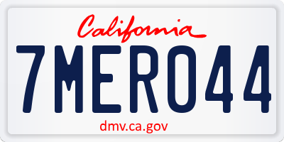 CA license plate 7MER044