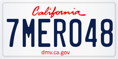 CA license plate 7MER048