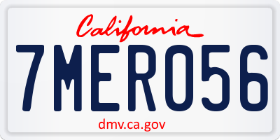 CA license plate 7MER056
