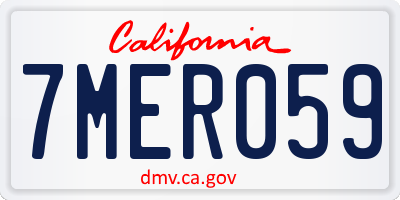 CA license plate 7MER059