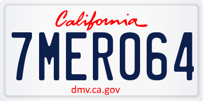 CA license plate 7MER064